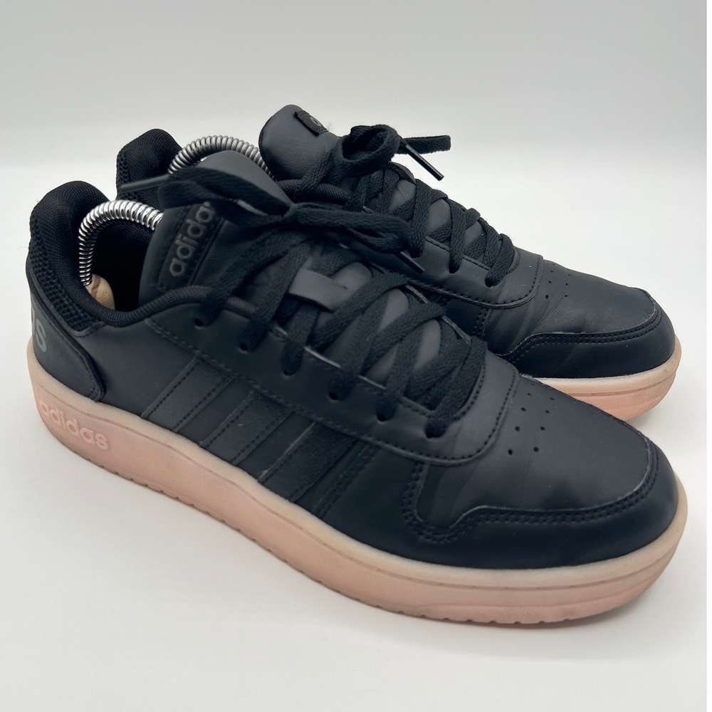 Adidas Hoops 2.0 Low Top‎ Womens Sneakers Style EE7895 Black Pink Gum Size 8